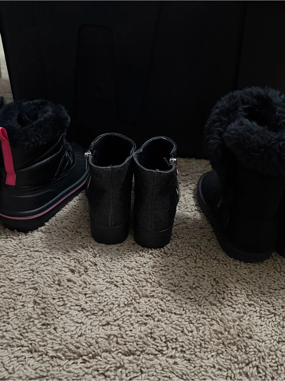 Place Black Side-Zip Ankle Boots for Kids